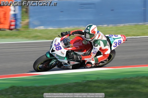 2008-05-11 Monza 0808 Supersport - Gregory Leblanc - Honda CBR600RR